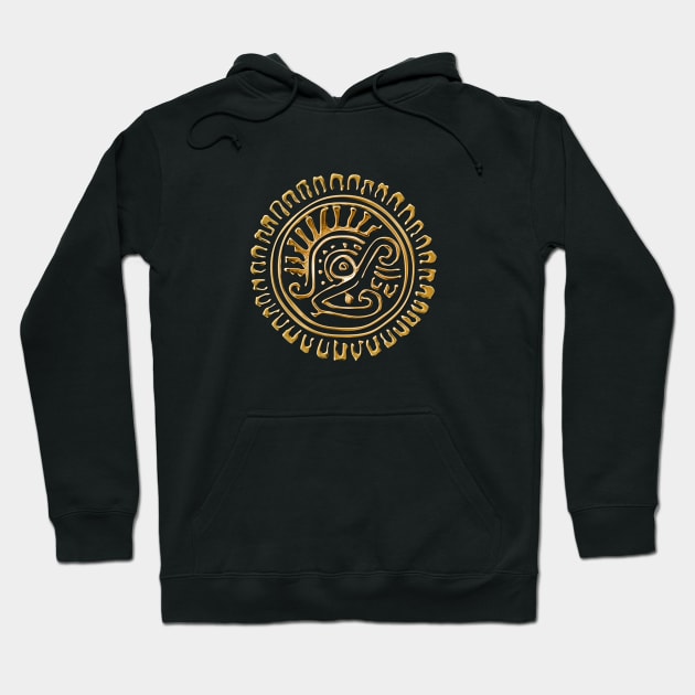 Aztec Golden Eagle Hoodie by Erno